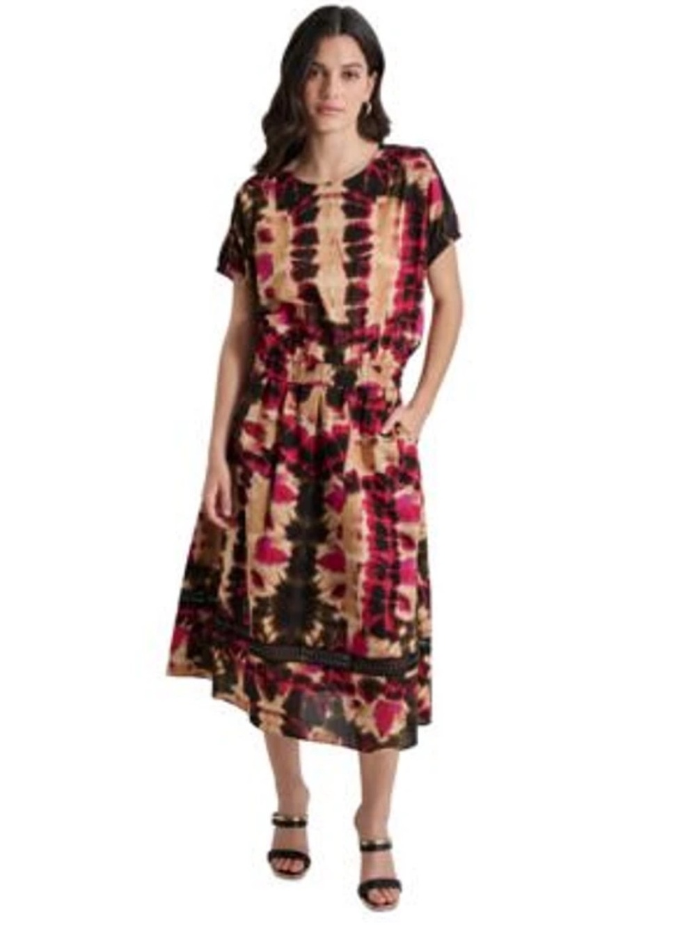 DKNY Tie-Dye Pinted Bubble Top with Matching Skirt- TWO PIECE SET